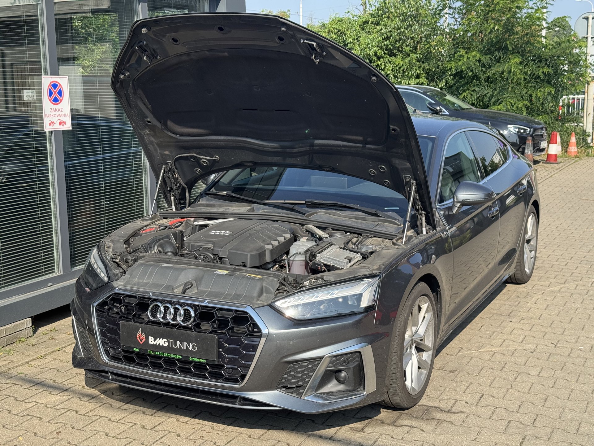Audi A5 Sportback 2.0 TFSI po chiptuningu Stage 1 — realizacja BMG Tuning Wrocław