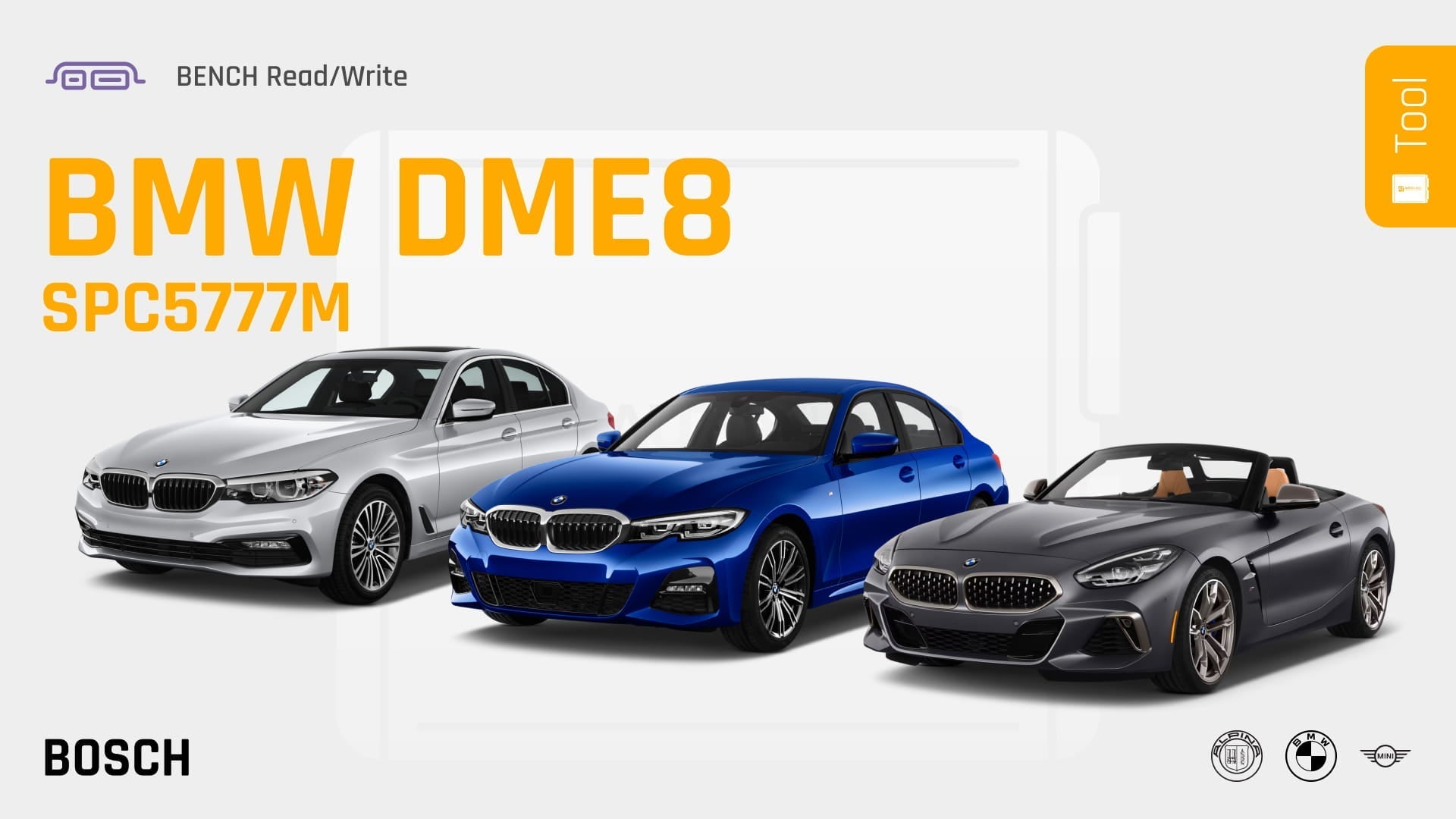 BMW DME8 Bosch MD1CP002, MD1CS001 i MG1CS003 (MDG1, SPC5777M) — odczyt i zapis na stole, AutoTuner, BMG Tuning Wrocław