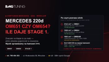 Chiptuning Mercedes 220d i 220 CDI — OM651 czy OM654, ile daje Stage 1