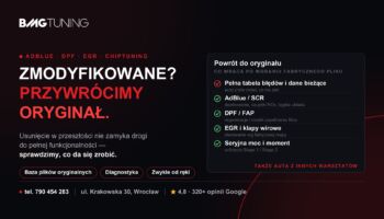 Przywracamy oryginał: cofnięcie chiptuningu, AdBlue OFF i DPF OFF