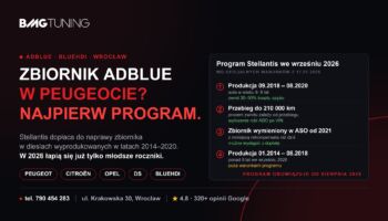 Usterka układu oczyszczania spalin w Peugeocie — zbiornik AdBlue